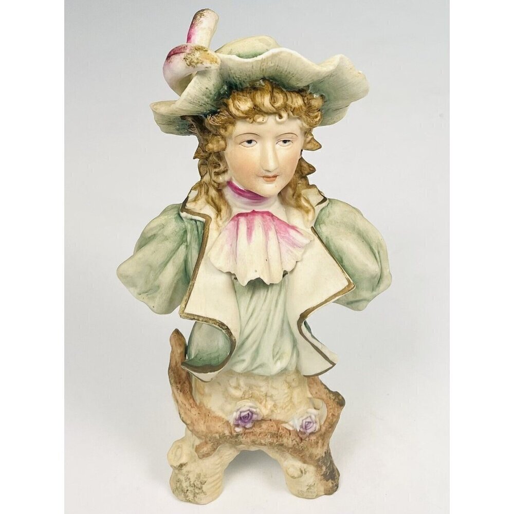 Antique 9.5" French Bisque Continental Female 19th Century Figure BUST *Read*